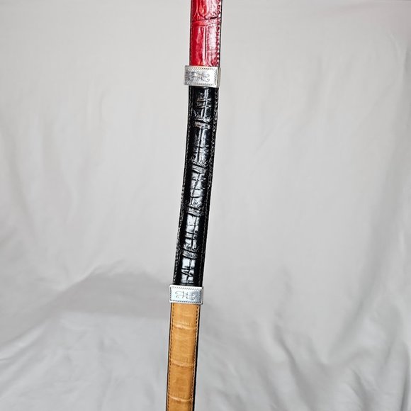 Brighton Women's Leather Belt Large Multi Colored Silver Conchos Scroll Design - Picture 10 of 10